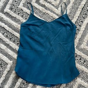 Garnet Hill washable silk camisole in peacock blue